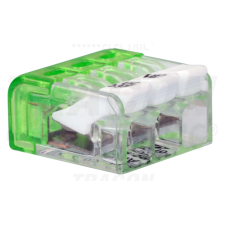 TRACON Csavar nélküli vezetékösszekötő, nyitható átlátszó0,2-2,5mm2, 24A, 450VAC 3P villanyszerelés