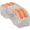 TRACON Csavar nélküli vezetékösszekötő, toldó, nyitható, átlátszó 0,5-4mm2, 32A, 400VAC 2P