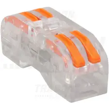 TRACON Csavar nélküli vezetékösszekötő, toldó, nyitható, átlátszó 0,5-4mm2, 32A, 400VAC 2P villanyszerelés