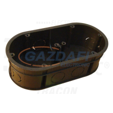 TRACON D70D Perforált szerelvénydoboz süllyesztett, dupla, fekete 70×140×70×44mm, IP44 villanyszerelés