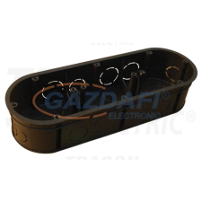 TRACON D70TRI Perforált szerelvénydoboz süllyesztett, tripla, fekete 70×212×70×44mm, IP44 villanyszerelés