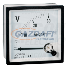TRACON DCVM-96B Analóg egyenáramú alapműszer sönt méréshez 96×96mm, DC mérőműszer