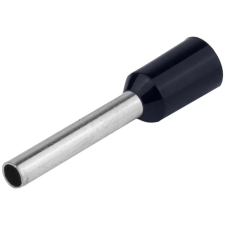 TRACON E122 Szigetelt (PA6.6) érvéghüvely, ónozott elektrolitréz, fekete 6mm2, L=20mm villanyszerelés