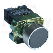 TRACON Egyszerű nyomógomb, fémalapra szerelt, fekete1×NO, 3A/240V AC, IP42 villanyszerelés