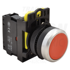 TRACON Egyszerű nyomógomb, piros1×NC, 5A/230V AC-15, IP65 villanyszerelés