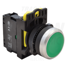 TRACON Egyszerű nyomókapcsoló, zöld1×NO, 5A/230V AC-15, IP65 villanyszerelés