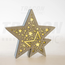 Tracon Electric Tracon CHRSTWDS6WW LED karácsonyi csillag, fa, elemes Timer 6+18h, 6LED, meleg fehér ( 3000K ) színhőmérséklettel, 2xAAA karácsonyi dekoráció