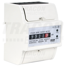TRACON Elektromech. fogyasztásmérő, közvetlen, 1 fázisú, 4 modul230VAC / 10(100)A villanyszerelés