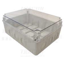 TRACON Elektronikai doboz, világos szürke, átlátszó fedéllel310×230×130, IP67 villanyszerelés