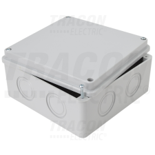 TRACON Elektronikai doboz, világos szürke, teli fedéllel150×150×70mm, IP55 villanyszerelés