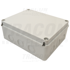 TRACON Elektronikai doboz, világos szürke, teli fedéllel250×200×90, IP67 villanyszerelés