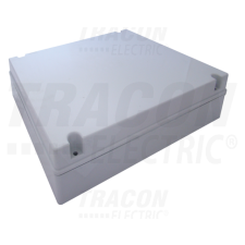 TRACON Elektronikai doboz, világos szürke, teli fedéllel380×300×120mm, IP55 villanyszerelés