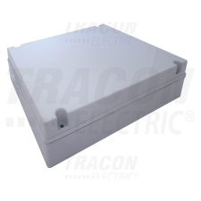 TRACON Elektronikai doboz, világos szürke, teli fedéllel 380×300×120mm, IP55 villanyszerelés