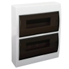 TRACON elosztódoboz, füstszínű ajtóval, N/PE sínnel, 2×12 modul, IP40, 330×270×75mm