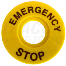 TRACON EMERGENCY STOP lap d=60mm; h=2mm; ABS villanyszerelés