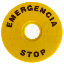 TRACON EMERGENCY STOP lap d=90mm; h=2mm; ABS villanyszerelés