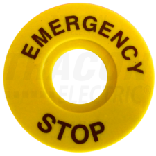 TRACON EMERGENCY STOP lapd=60mm; h=2mm; ABS villanyszerelés
