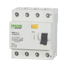 TRACON EVOAG4P6303 Áram-védőkapcsoló, 4 pólusú 63A, 30mA, 10kA, A villanyszerelés