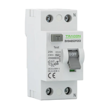 TRACON EVOAGS2P253 Áram-védőkapcsoló, 2 pólusú 25A, 300mA, 10kA, A/S villanyszerelés