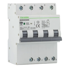 TRACON EVOK4B3203 Kombinált védőkapcsoló, 4P, 4modul, B karakterisztika B32A, 30 mA, 10kA, A villanyszerelés