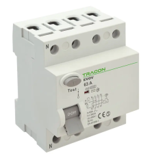 TRACON EVOV4P801 Áram-védőkapcsoló, 4 pólusú 80A, 100mA, 6kA, AC villanyszerelés