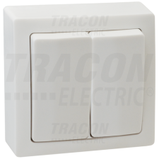 TRACON Falon kívüli 2-áramkörös kapcsoló10AX/250VAC, IP20 (105) villanyszerelés