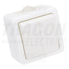 TRACON Falon kívüli 2-áramkörös váltókapcsoló10AX/250VAC, IP54, (106/2) villanyszerelés