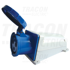 TRACON Felületre szerelhető ipari csatlakozóaljzat125A, 250V, 2P+E, 6h, IP67 villanyszerelés
