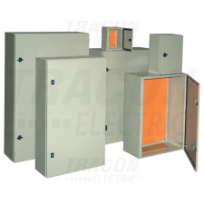 TRACON Fém elosztószekrény, acél, szürkeH×W×D=800×600×200mm, IP55 villanyszerelés