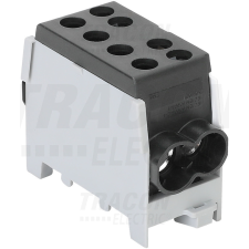 TRACON Főáramköri leágazó kapocs dupla, sínre szerelhető, fekete 6-35mm2 villanyszerelés