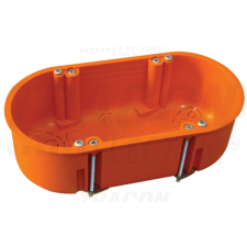 TRACON Gipszkarton doboz, dupla, fedél nélkül, narancssárga140×65×45mm villanyszerelés