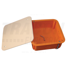 TRACON Gipszkarton doboz, sima, fedéllel, narancssárga 100×100×45mm villanyszerelés