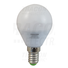 TRACON Gömb búrájú LED fényforrás 230VAC, 5 W, 4000 K, E14, 380 lm, 250° izzó