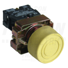 TRACON Gumiburkolatos nyomógomb, fémalapra szerelt, sárga1×NO, 3A/240V AC, IP55 villanyszerelés