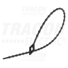 TRACON Gyöngyös nyitható kábelkötegelő 200×1,8mm, fekete