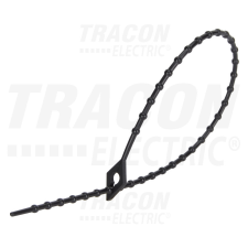 TRACON Gyöngyös nyitható kábelkötegelő 200×1,8mm, fekete villanyszerelés