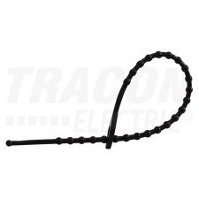 TRACON Gyöngyös nyitható kábelkötegelő, fekete180×2mm, D=8-45mm, PE villanyszerelés