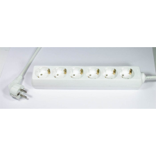 TRACON H6-5M Hordozható elosztó 5m - Fehér villanyszerelés