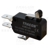 TRACON Helyzetkapcsoló, mikro, karos-görgős1×CO 10(3)A/230V, 15mm, 6,3x0,8 mm, IP00
