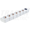 TRACON Hordozható elosztósáv kapcsolóval, fehér6×SCHUKO, 1,4m, max.16A, 250VAC, 3680W, 3x1mm2, H05VV-F