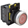TRACON Jelölt, világító nyomógomb, piros, (fehér 0)1×NC, 5A/230V AC-15, IP65, LED 230V AC/DC
