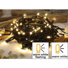 TRACON Karácsonyi LED fényfüzér 55m IP44 meleg fehér adapterrel karácsonyfa izzósor