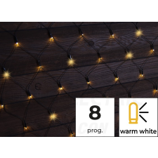 TRACON Karácsonyi LED fényháló 5+3x1,5m IP44 meleg fehér adapterrel karácsonyfa izzósor