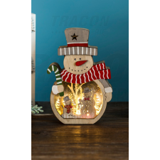 TRACON Karácsonyi LED hóember, fa, elemes, 6+18h,3LED, 3000K, 2xAAA karácsonyi dekoráció