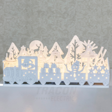 TRACON Karácsonyi vonat LED dekoráció, fa, elemes, 6+18h, 10LED, 3000K, 3xAA karácsonyi dekoráció