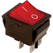 TRACON Készülékkapcs., BE-KI, 2-pólus, piros, 0-I felirat, világító 16(6)A, 250V AC villanyszerelés