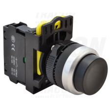 TRACON Kiálló nyomógomb, fekete1×NO, 5A/230V AC-15, IP65 villanyszerelés