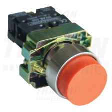 TRACON Kiálló nyomógomb, fémalapra szerelt, piros1×NC, 3A/240V AC, IP42 villanyszerelés