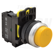 TRACON Kiálló nyomógomb, sárga1×NO, 5A/230V AC-15, IP65 villanyszerelés