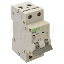 TRACON Kismegszakító, 2 pólus, B karakterisztika40A, B, 2P, 6kA villanyszerelés